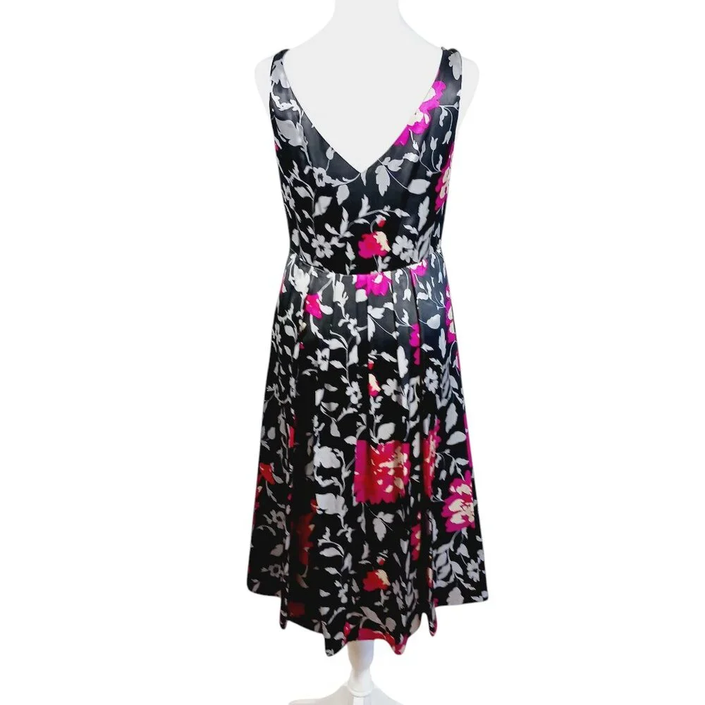 Monsoon, Vintage Y2K, 100% Silk Floral Dress, Sleeveless, Lined, A Line - Picture 9 of 15